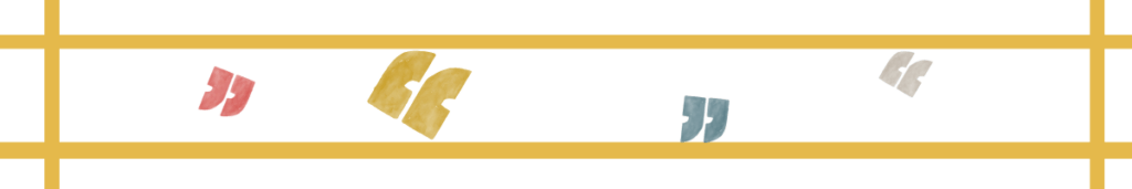 Schmaler gelb-weißer Linienrahmen mit Anführungszeichen – Symbol für Struktur, Wert und Klarheit.